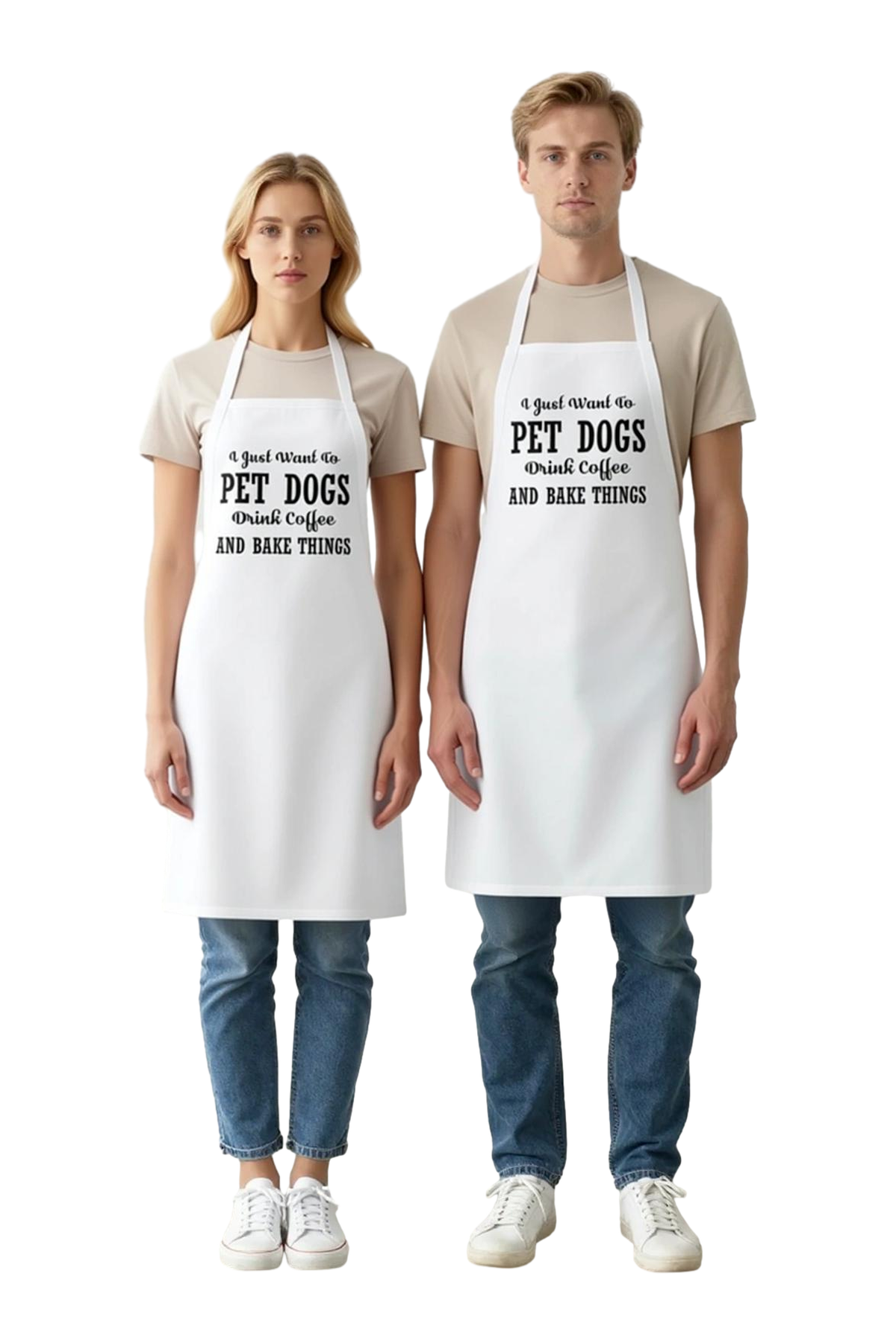 Unisex Mutfak Aşçı Önlüğü Köpek Sevgisi Kahve Fırın Baskılı Rahat Kesim Günlük Modern Şık Konforlu