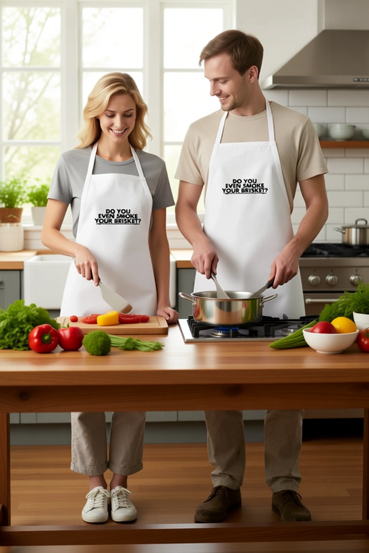 Unisex Aşçı Önlüğü Mangal Fümeleme Sorusu Baskılı Mutfak Giyimi Retro Tasarım Günlük Rahat Modern