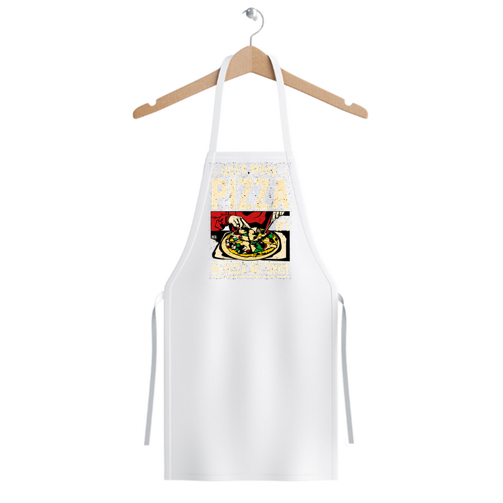 Unisex Mutfak Önlüğü Pizza Baskılı Retro Tasarım Dijital Baskı Rahat Kesim Günlük Modern Şık Zarif