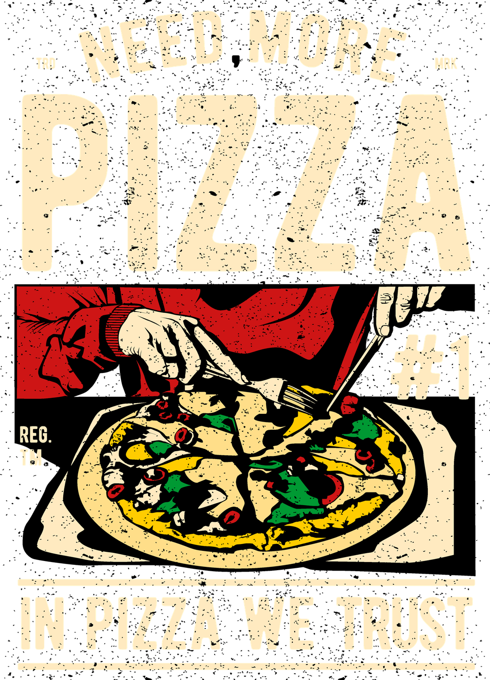 Unisex Mutfak Önlüğü Pizza Baskılı Retro Tasarım Dijital Baskı Rahat Kesim Günlük Modern Şık Zarif