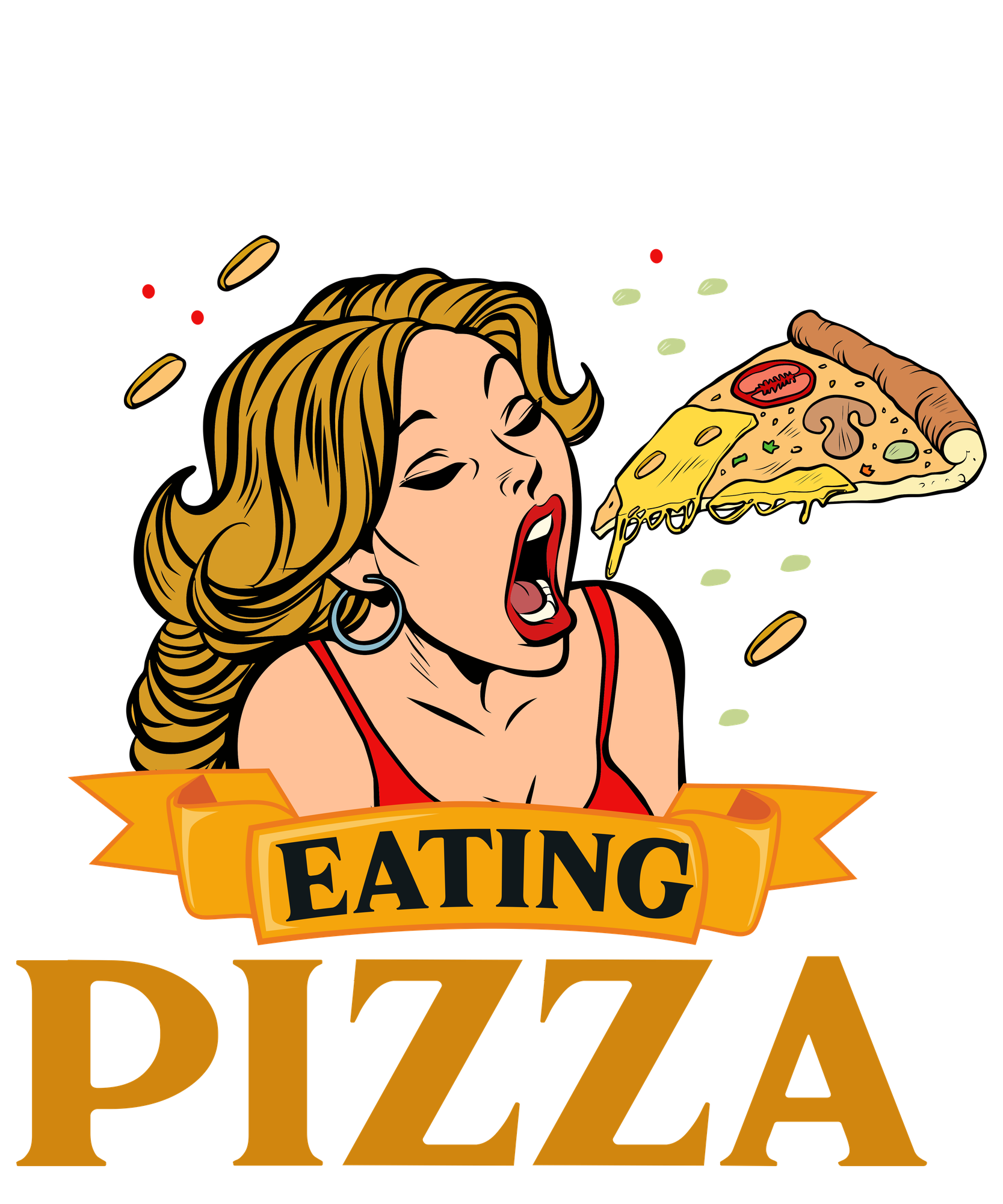 Kadın Unisex Mutfak Aşçı Önlüğü Pizza Temalı Vintage Baskı Rahat Kesim Günlük Modern Şık Konforlu