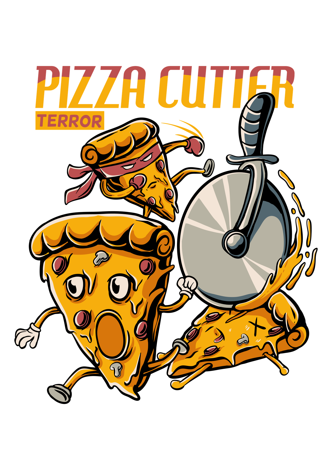 Unisex Mutfak Önlüğü Pizza Kesici Teması Grafik Baskılı Rahat Kesim Aşçı Günlük Modern Şık Konforlu