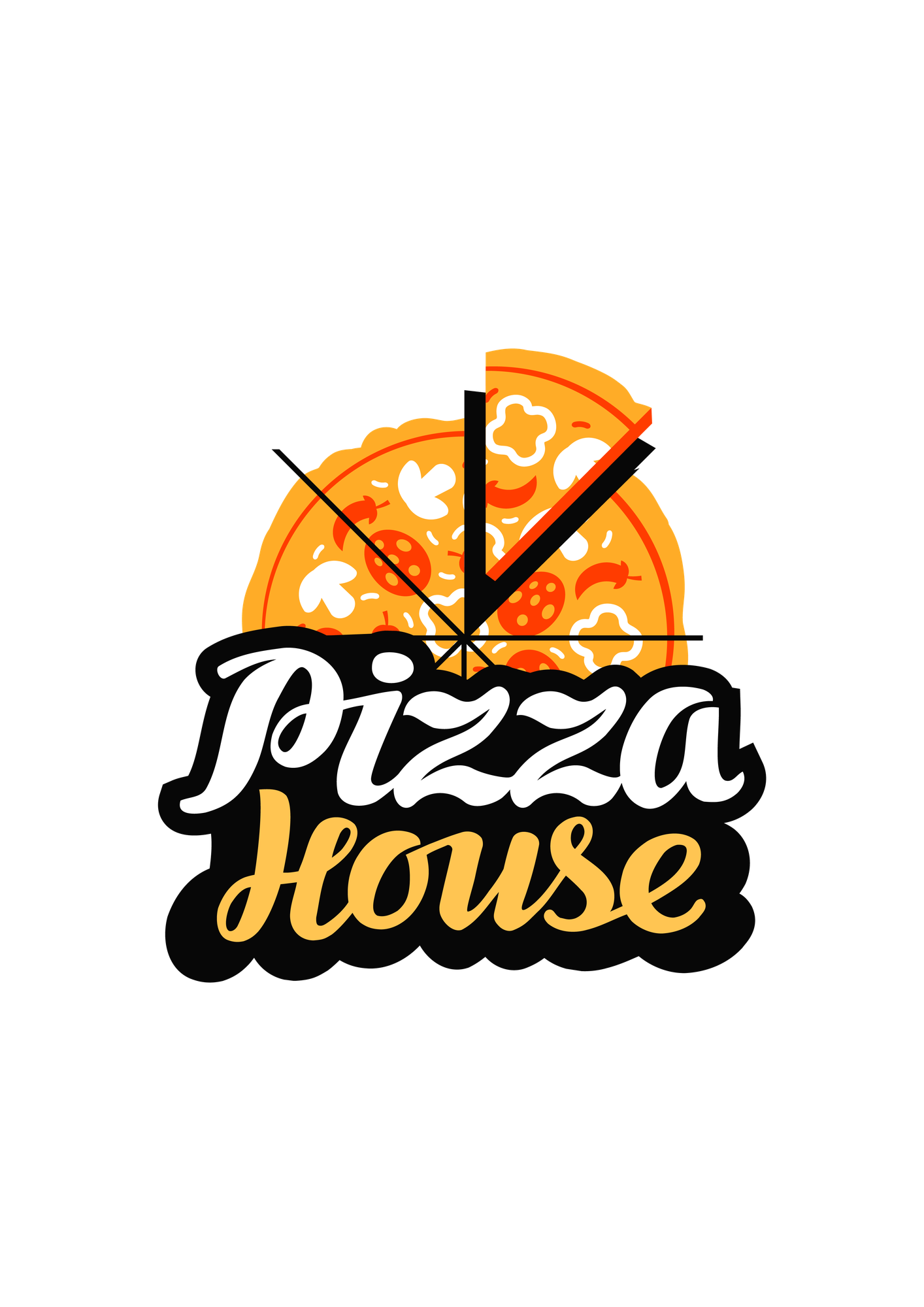 Unisex Mutfak Önlüğü Pizza House Retro Baskı Nostaljik Tasarım Rahat Kesim Günlük Aşçı Modern Şık