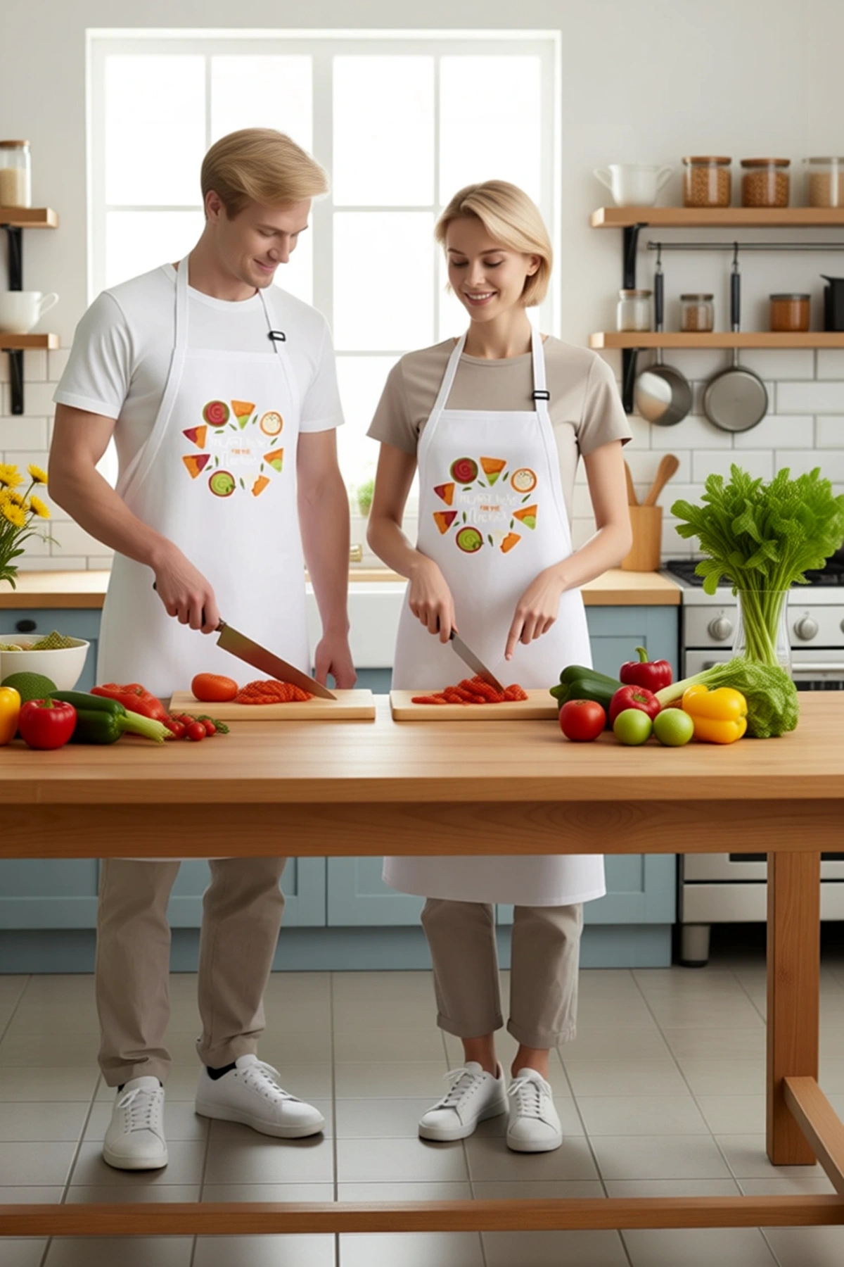 Unisex Mutfak Aşçı Önlüğü Nachos Taco Baskılı Grafik Desen Rahat Kesim Günlük Kullanım Modern Şık