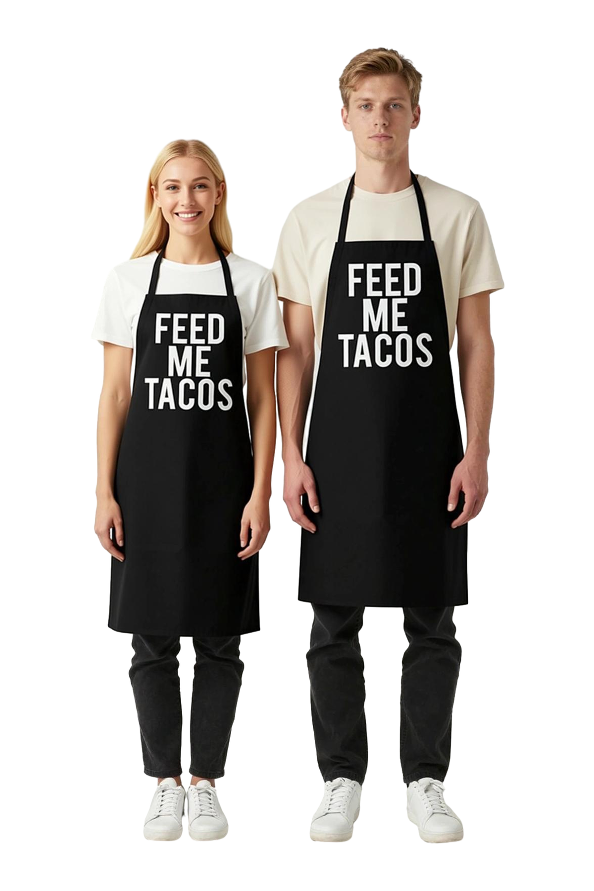 Unisex Mutfak Önlüğü Taco Baskılı Yazılı Rahat Kesim Günlük Aşçı Mizahi Tasarım Modern Şık Konforlu