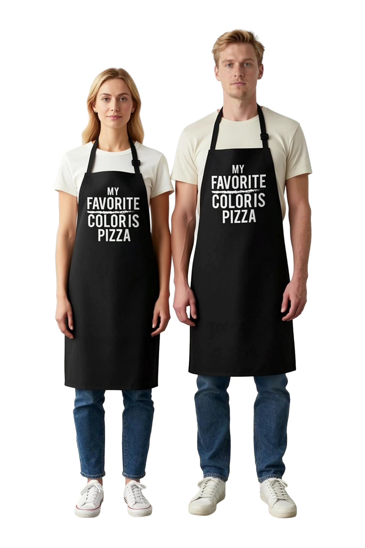 Unisex Mutfak Aşçı Önlüğü Pizza Baskılı Mizahi Tasarım Günlük Rahat Konforlu Modern Şık Zarif