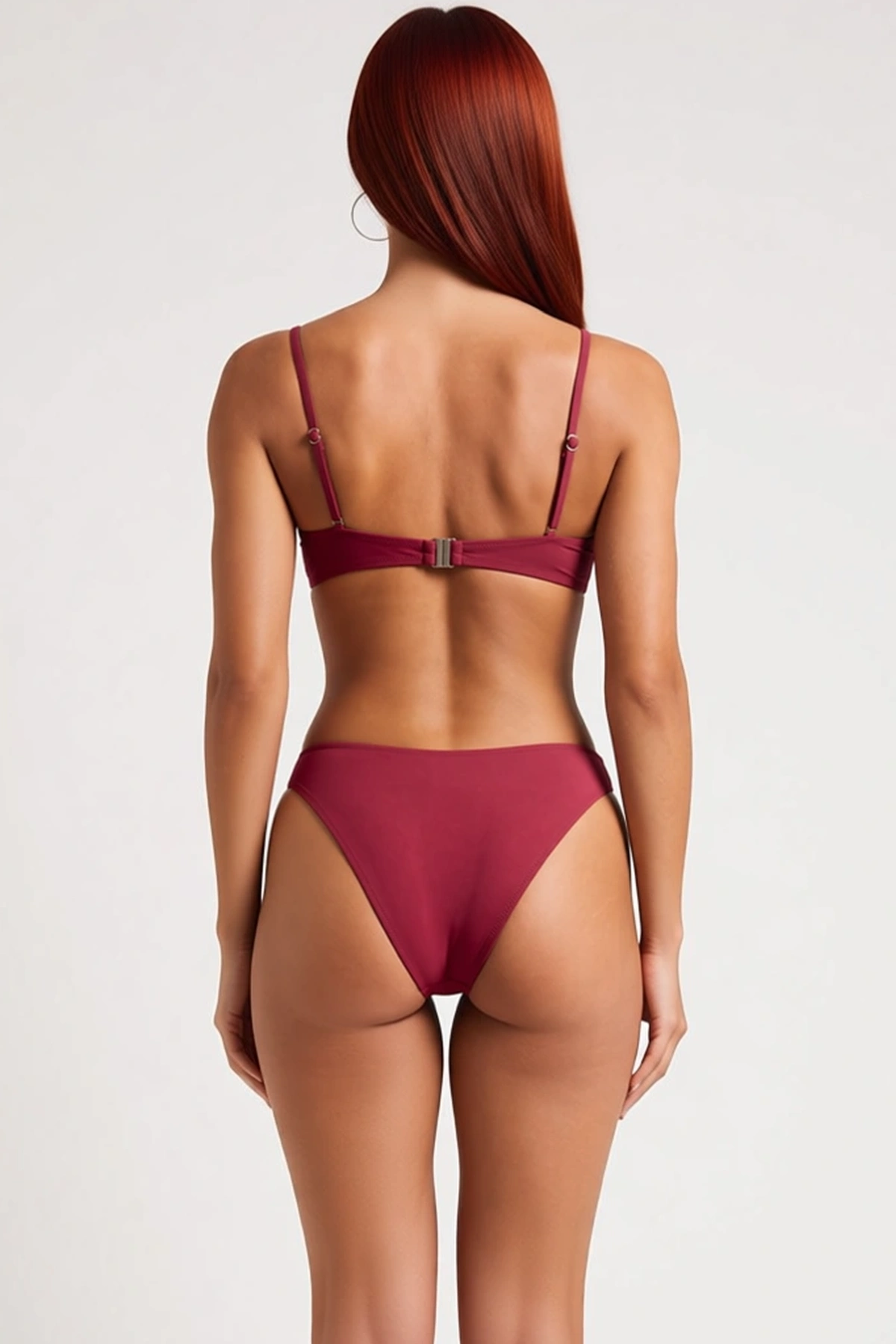 Kadın Bikini Takımı Bralette Balensiz Zebra Desenli Aksesuarlı Normal Bel Slip Kesim Örme Kumaş