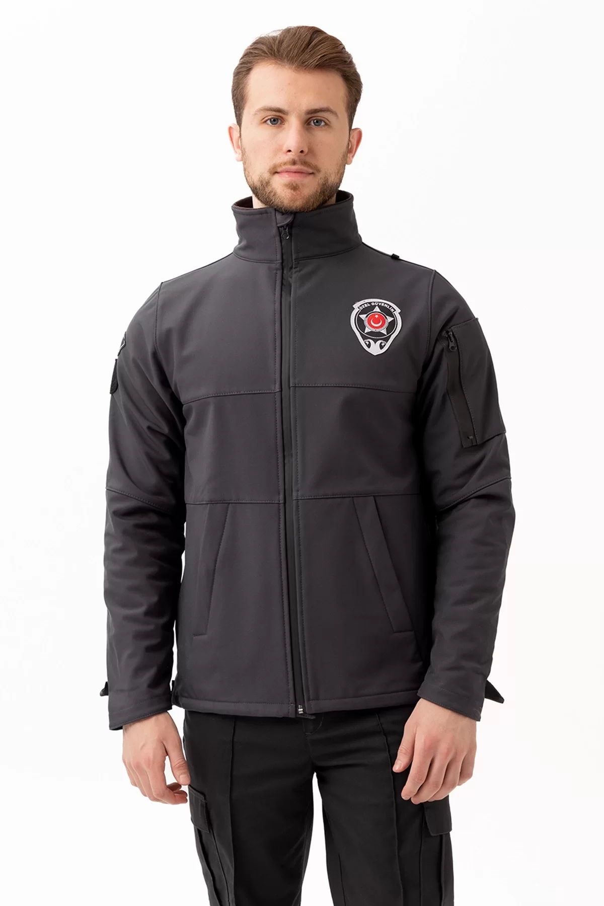 Kışlık İş Güvenliği Softshell Mont Kıyafetleri Rüzgar Geçirmez Nefes Alabilen Montu
