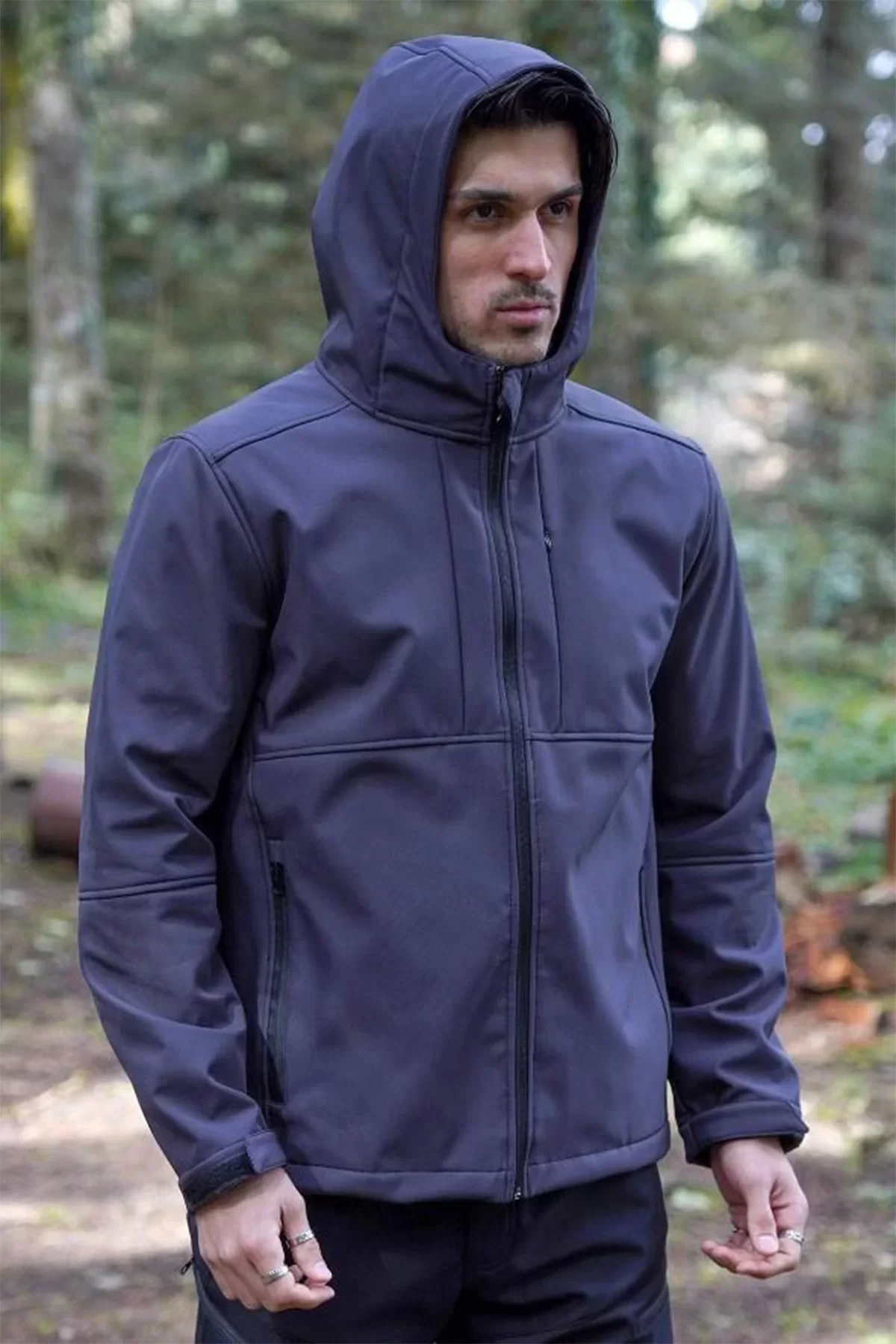 Softshell Erkek Mont Su Geçirmez Kapüşonlu Outdoor 350 Flam2 Fiyort Rüzgar Günlük
