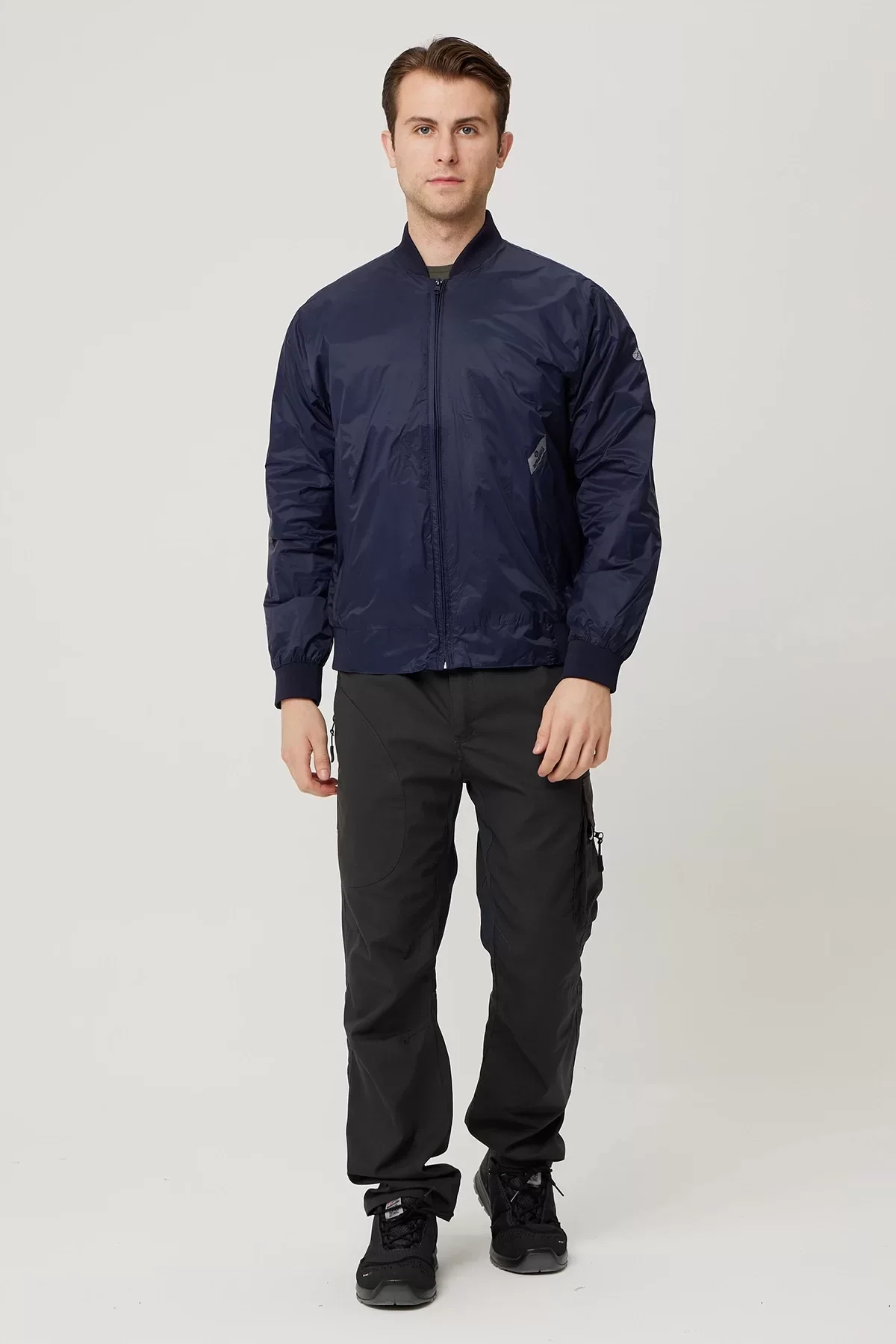 Erkek Monchler Naylon Bomber Ceket Mevsimlik Morino Jacket Fermuarlı Şık Tasarım Kumaş Rahat