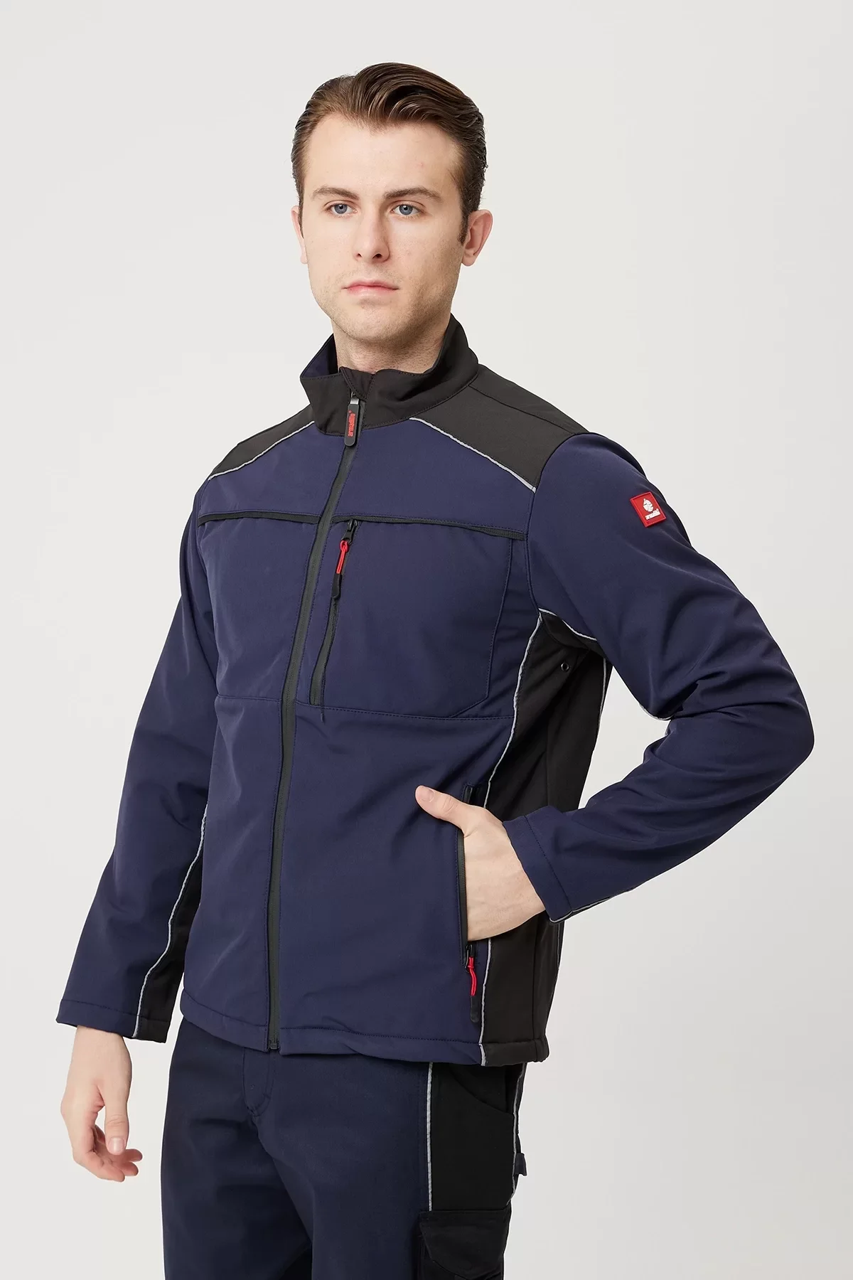 Kışlık İş Güvenliği Softshell Mont Allium Suya Rüzgar Kesici Termal İç Astarlı