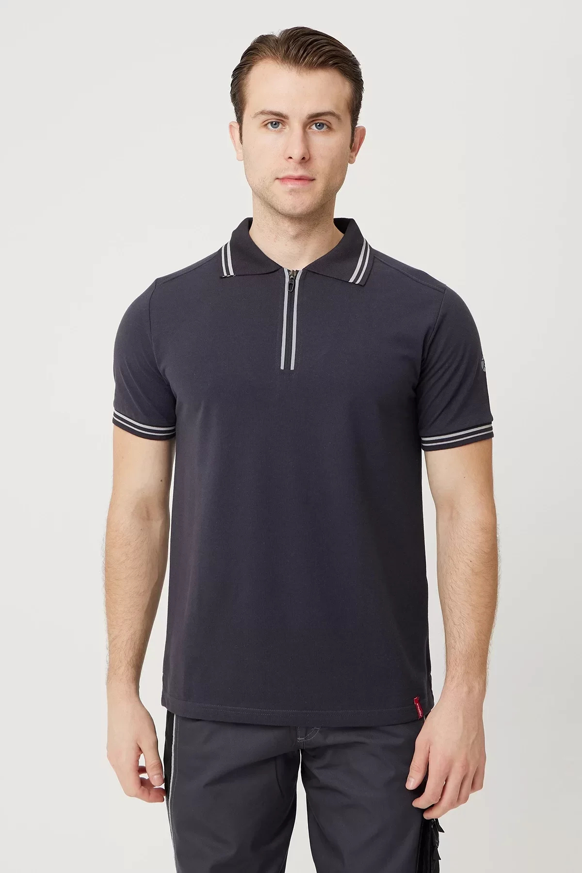 Polo Yaka Fermuarlı Tişört Nefes Alabilir İş Güvenliği Asperula shirt Şık Rahat Tasarım