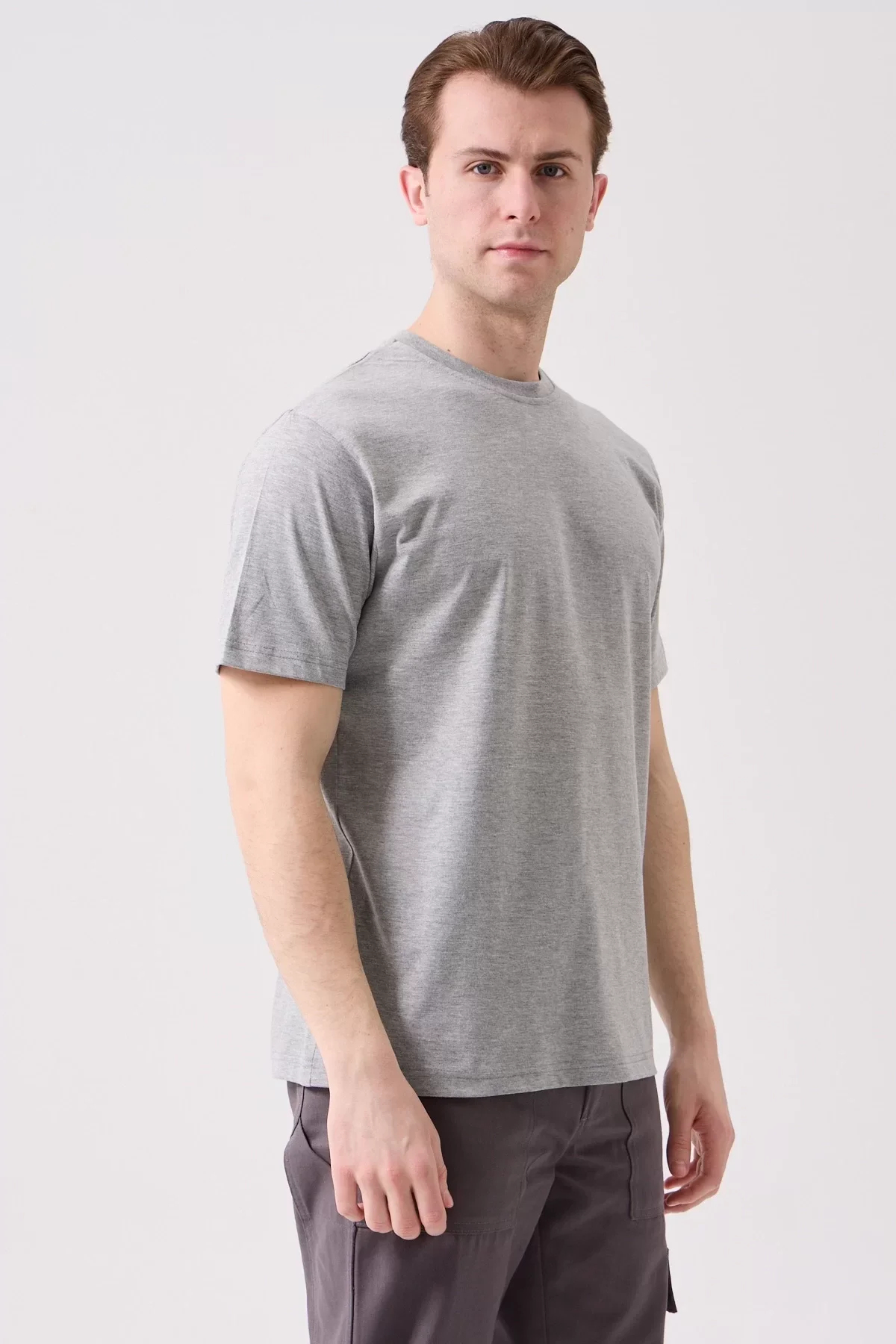 Erkek Pamuklu Tişört Yazlık Nefes Alabilir Herba Basic shirt Rahat Kesim