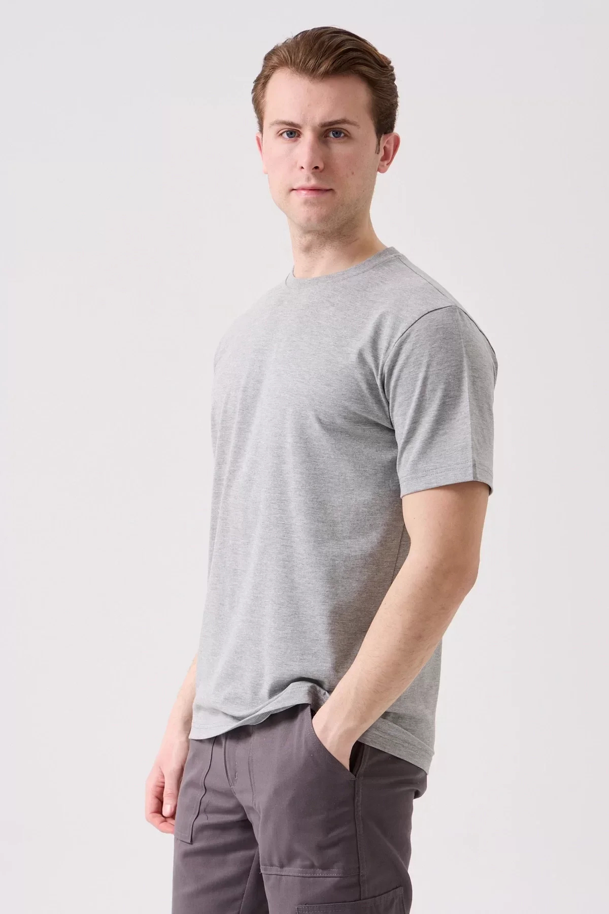 Erkek Pamuklu Tişört Yazlık Nefes Alabilir Herba Basic shirt Rahat Kesim