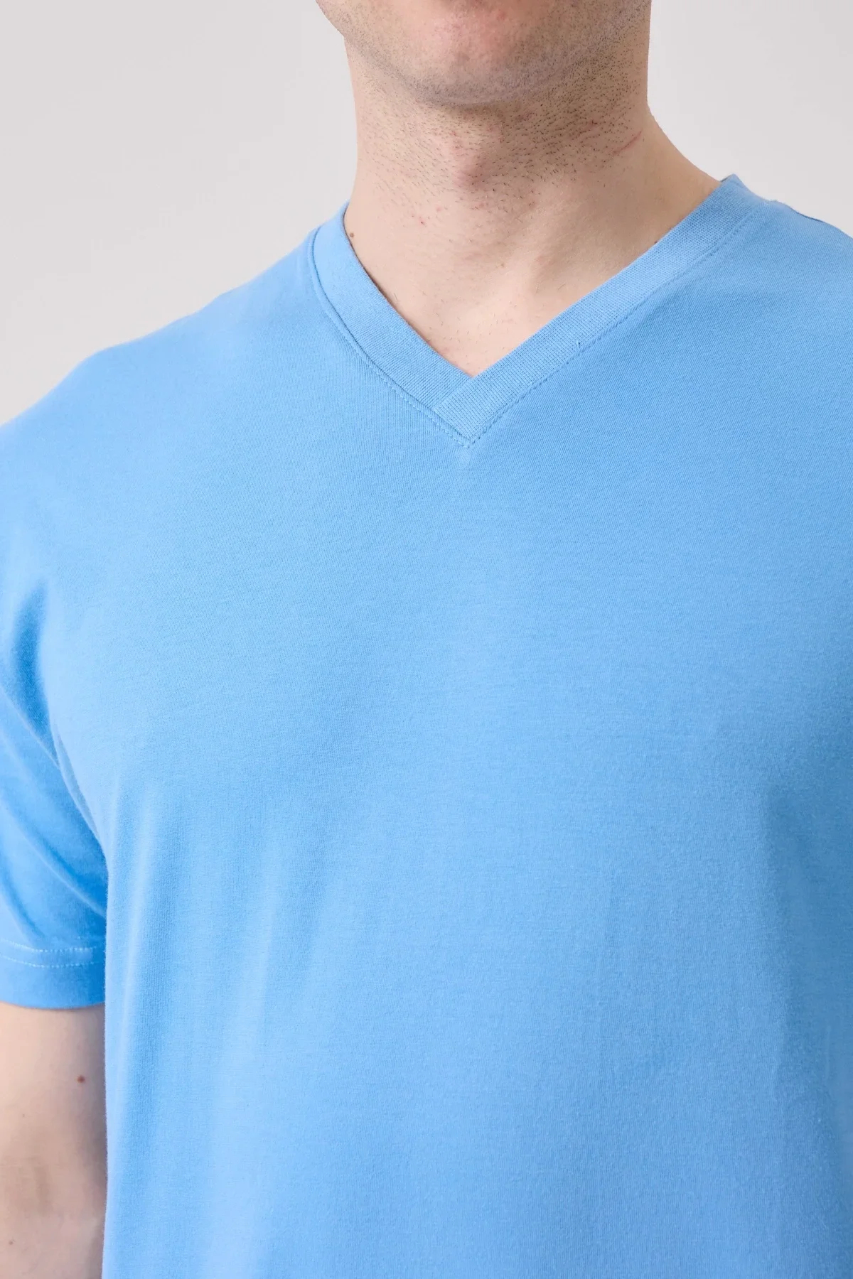 V Yaka 100 Pamuk Penye Tshirt Is Gvenligi Galanthus shirt Nefes Alabilir Rahat Şık Tasarım