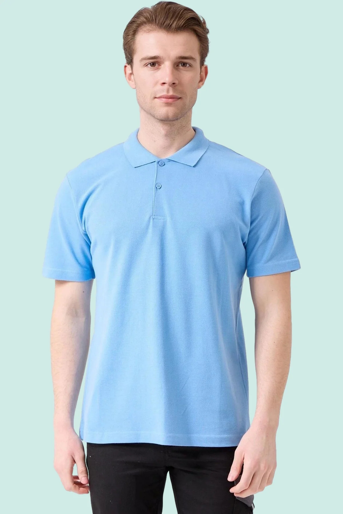 Erkek Yazlık Polo Tişört Açık 100 Pamuk Galanthus shırt