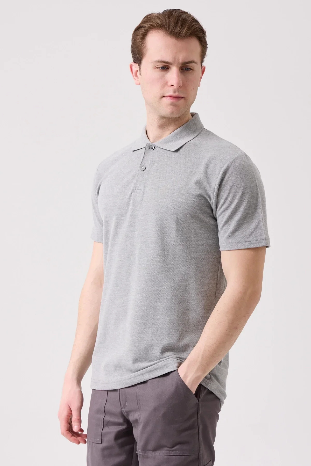 Polo Yaka Tişört 50 Pamuk Polyester Yazlık Herba shirt Pamuklu Nefes Alabilir Rahat Kesim