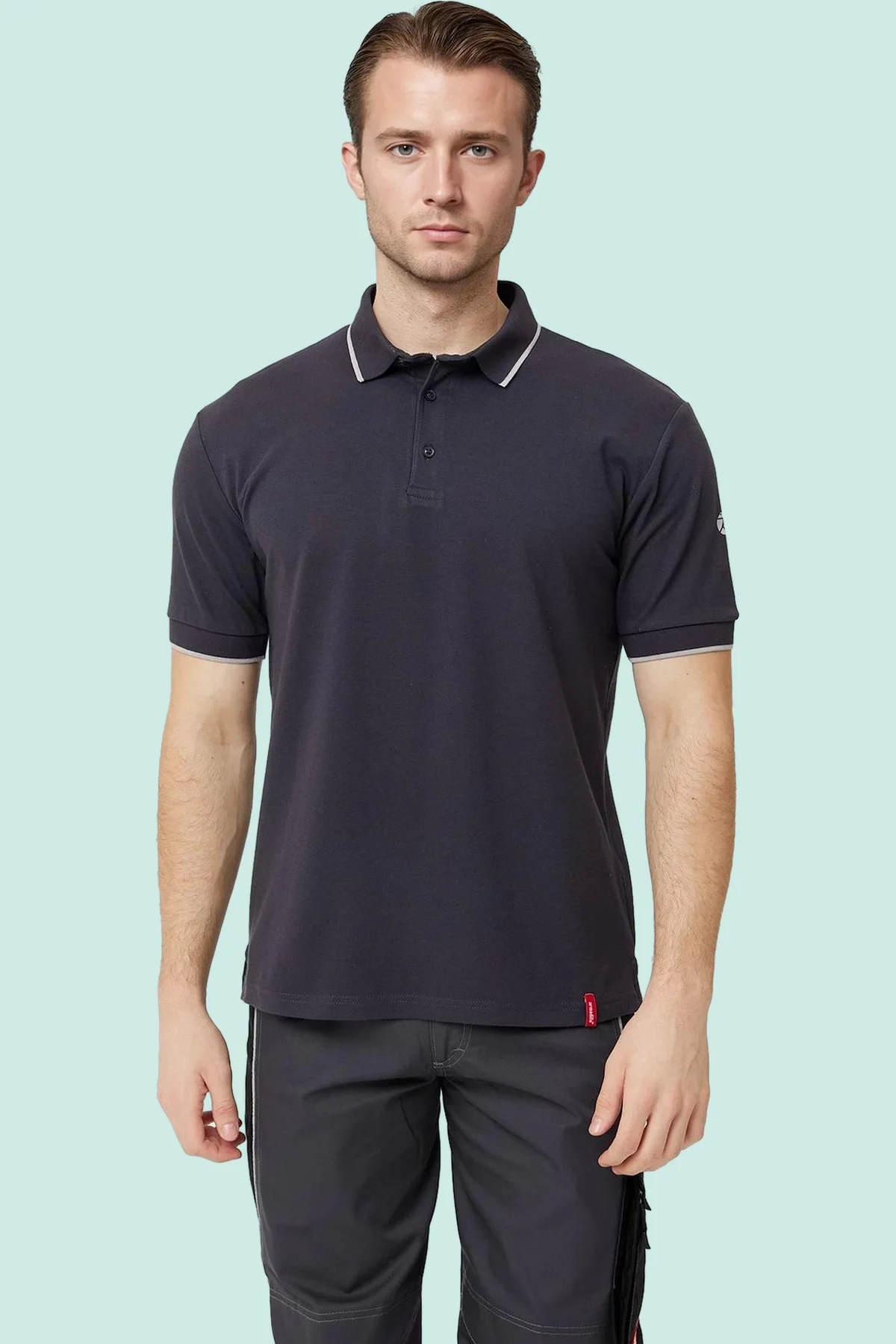 Erkek Polo Yaka Tshirt Koyu Pamuklu Nefes Alabilir Klasik Nepeta shirt Kesim Günlük İş Kullanımı