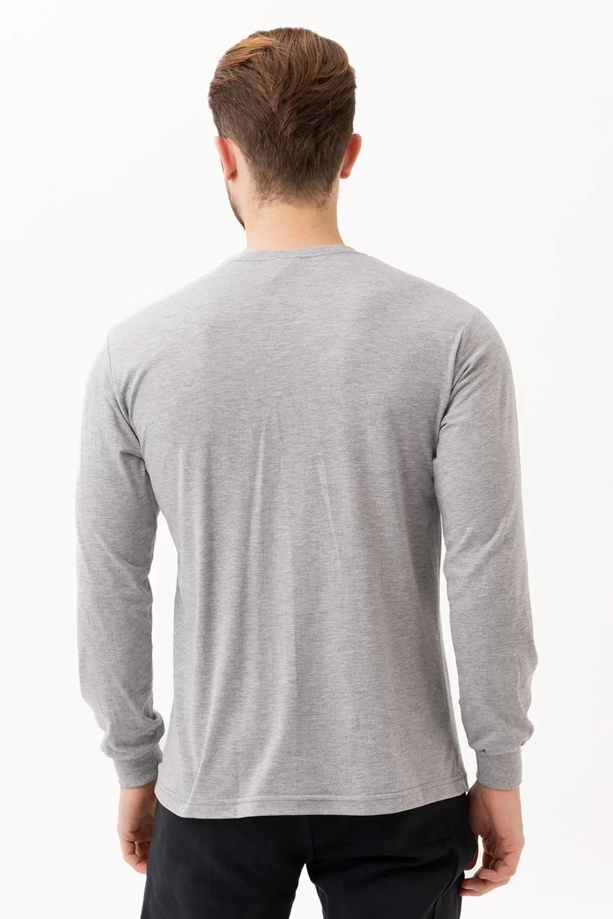 Uzun Kollu Tshirt 50 Pamuk Polyester Gaura Basic shirt Rahat Şık Tasarım Günlük Kombinler